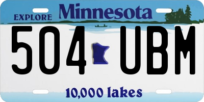 MN license plate 504UBM