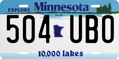 MN license plate 504UBO