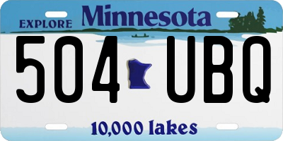 MN license plate 504UBQ