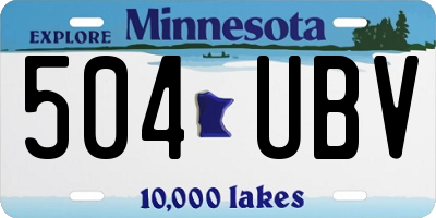 MN license plate 504UBV