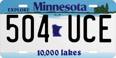 MN license plate 504UCE