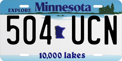 MN license plate 504UCN