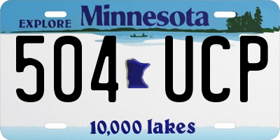 MN license plate 504UCP