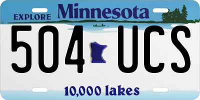 MN license plate 504UCS