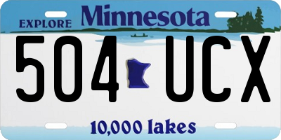 MN license plate 504UCX