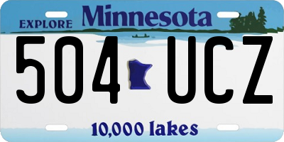 MN license plate 504UCZ