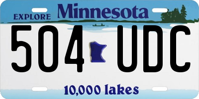 MN license plate 504UDC