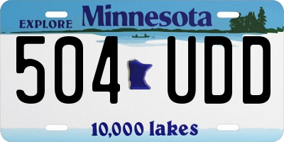 MN license plate 504UDD