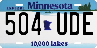 MN license plate 504UDE