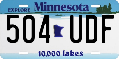 MN license plate 504UDF