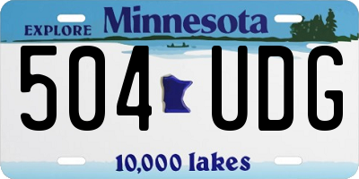 MN license plate 504UDG