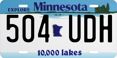 MN license plate 504UDH