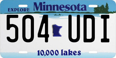 MN license plate 504UDI