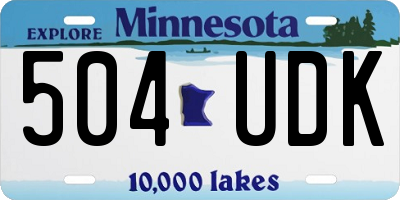 MN license plate 504UDK