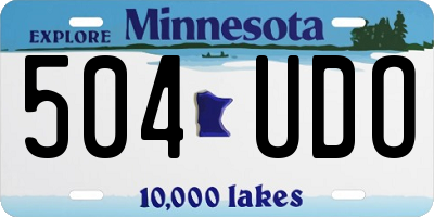 MN license plate 504UDO