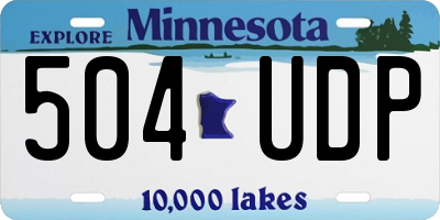 MN license plate 504UDP