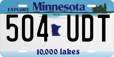 MN license plate 504UDT