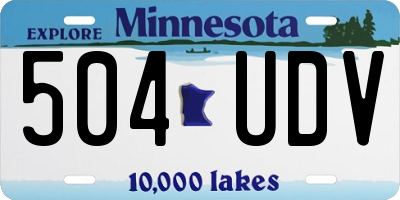 MN license plate 504UDV