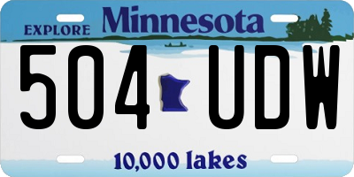 MN license plate 504UDW