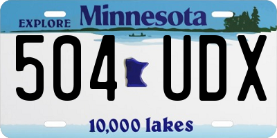 MN license plate 504UDX