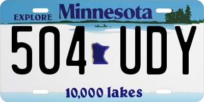 MN license plate 504UDY