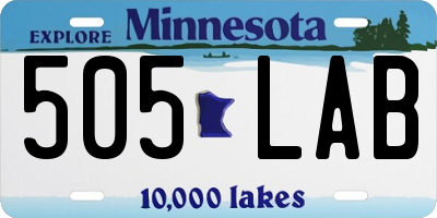 MN license plate 505LAB