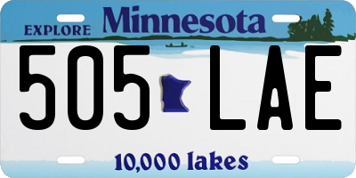 MN license plate 505LAE