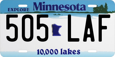 MN license plate 505LAF