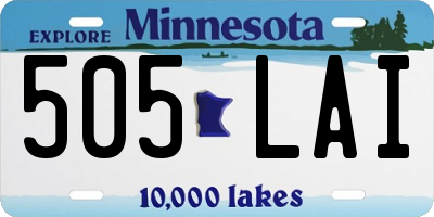 MN license plate 505LAI