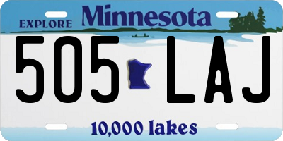 MN license plate 505LAJ