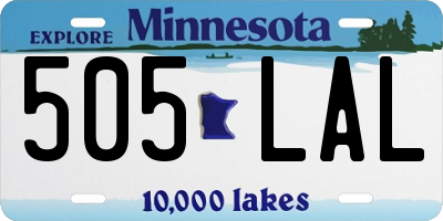 MN license plate 505LAL