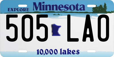 MN license plate 505LAO