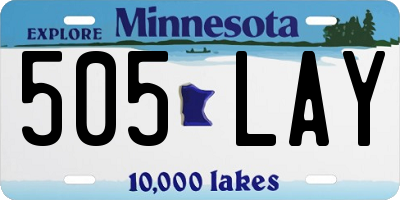 MN license plate 505LAY