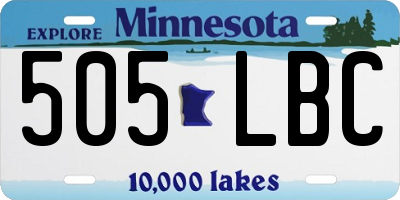 MN license plate 505LBC