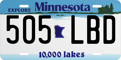 MN license plate 505LBD