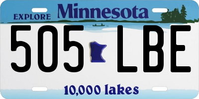 MN license plate 505LBE