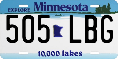 MN license plate 505LBG