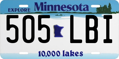 MN license plate 505LBI