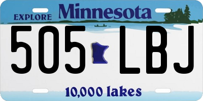 MN license plate 505LBJ