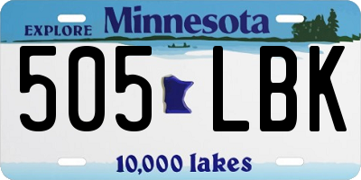 MN license plate 505LBK