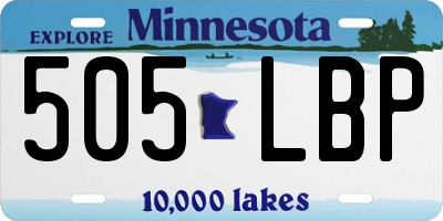 MN license plate 505LBP