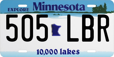 MN license plate 505LBR