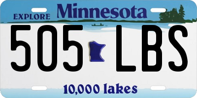 MN license plate 505LBS