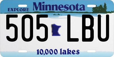 MN license plate 505LBU