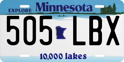 MN license plate 505LBX