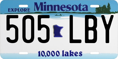 MN license plate 505LBY