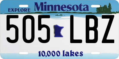 MN license plate 505LBZ