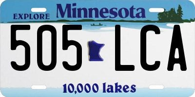 MN license plate 505LCA