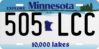 MN license plate 505LCC