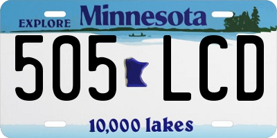 MN license plate 505LCD